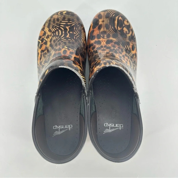 Dansko Professional Clog Patent cheetah Tiger animal print size 40 - Picture 4 of 7